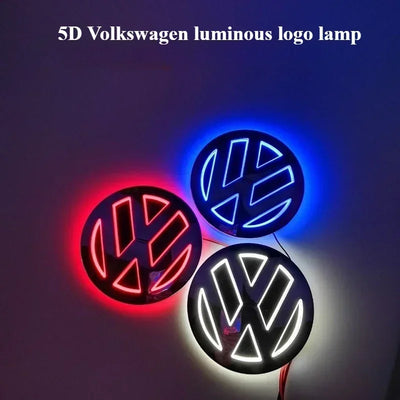 Logo LED Lumineux VW 11 cm Golf Passat Polo - vue arrière - Becquet Voiture