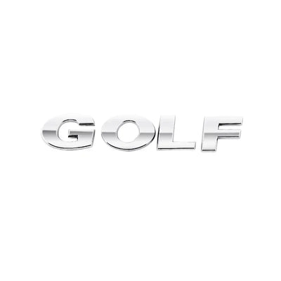 Logo Lettres GOLF VW Noir Chrome - vue arrière - Becquet Voiture