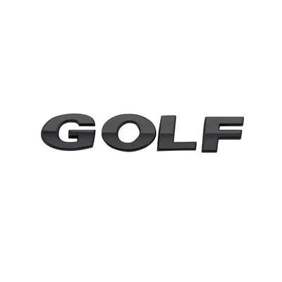 Logo Lettres GOLF VW Noir Chrome - vue de trois-quarts - Becquet Voiture