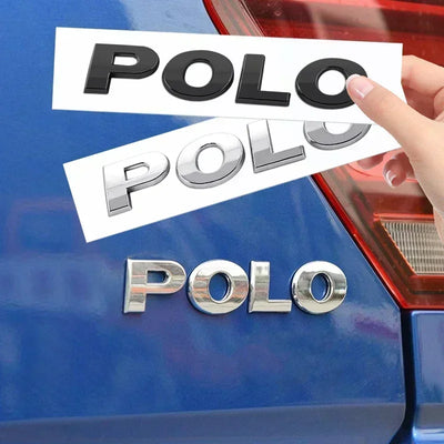 Logo Lettres POLO Arrière VW 13cm - vue de profil - Becquet Voiture
