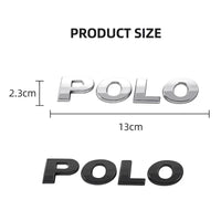 Logo Lettres POLO Arrière VW 13cm - vue de trois-quarts - Becquet Voiture