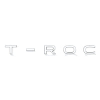 Logo Lettres T-ROC Noir Chrome Volkswagen - vue arrière - Becquet Voiture