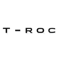 Logo Lettres T-ROC Noir Chrome Volkswagen - vue de face - Becquet Voiture