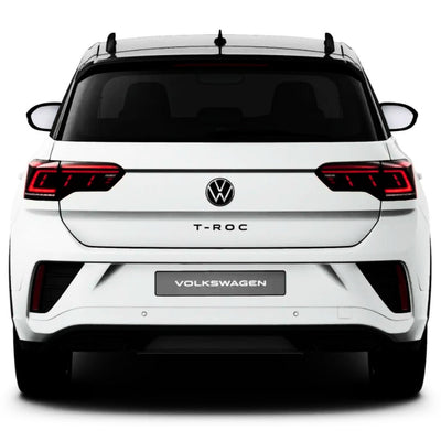 Logo Lettres T-ROC Noir Chrome Volkswagen - vue de profil - Becquet Voiture