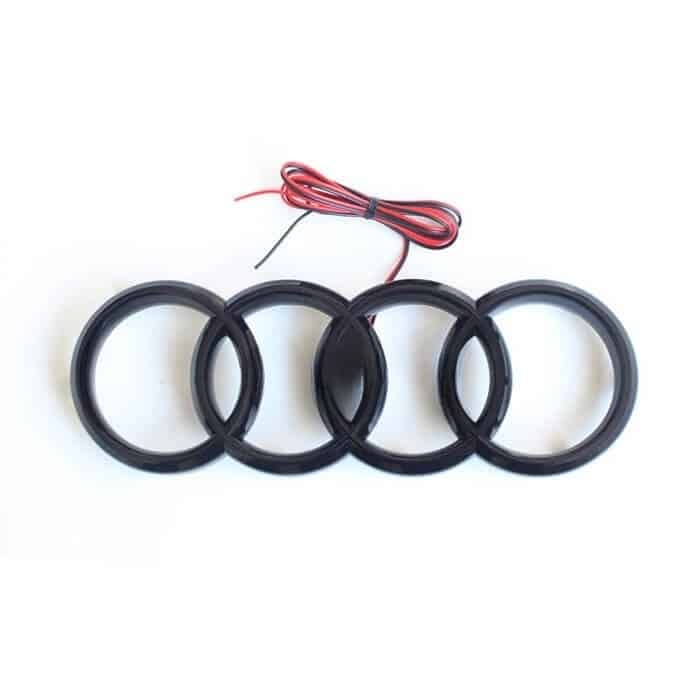 Logo Lumineux Audi RS5 LED Calandre Dynamique Noir Argent - packshot studio - Becquet Voiture