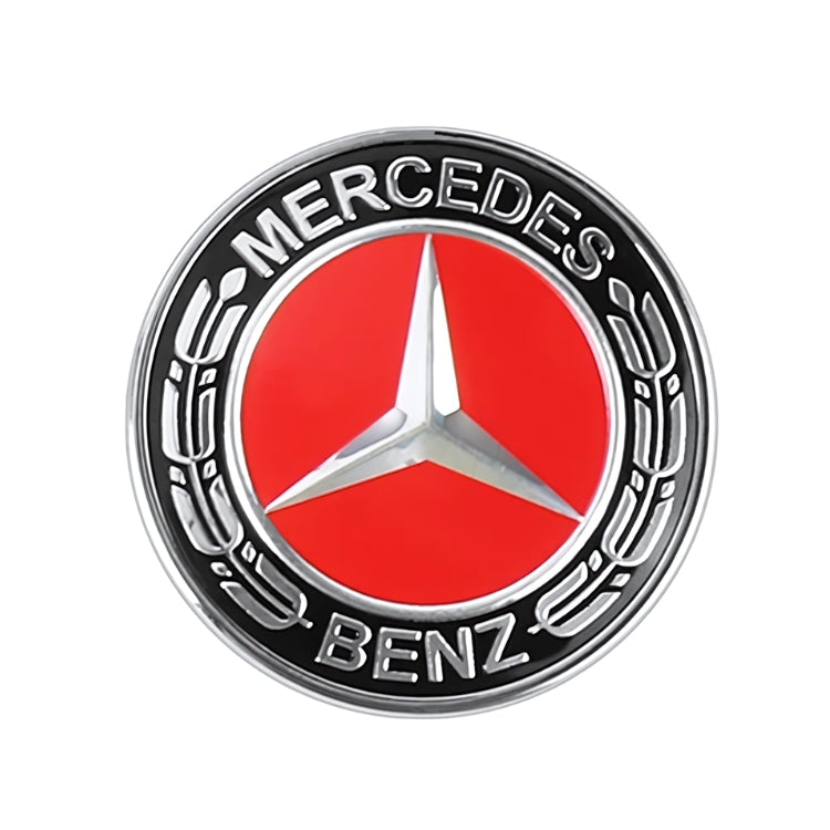 Logo Mercedes AMG Sticker Capot Noir Chrome - installé sur véhicule - Becquet Voiture