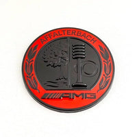 Logo Mercedes AMG Sticker Capot Noir Chrome - vue de dessus - Becquet Voiture