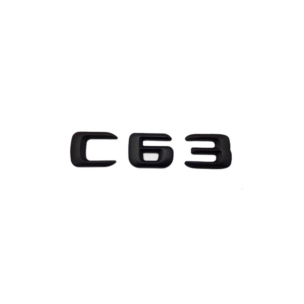 Logo Mercedes C 63 Noir Brillant Coffre Arrière - vue de face - Becquet Voiture