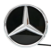 Logo Mercedes Calandre 3D Noir Chrome LED - détail du montage - Becquet Voiture