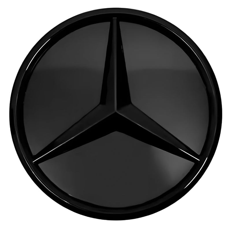 Logo Mercedes Calandre 3D Noir Chrome LED - vue arrière - Becquet Voiture
