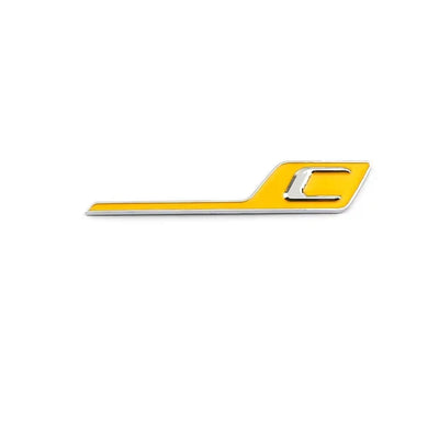 Logo Mercedes Lettres C S R AMG Badge - vue de dessus - Becquet Voiture