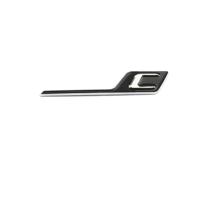 Logo Mercedes Lettres C S R AMG Badge - vue de profil 3 - Becquet Voiture