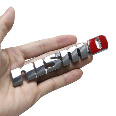 Logo Nismo Badge Nissan Noir Chrome Avant Arrière - vue arrière - Becquet Voiture