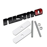 Logo Nismo Badge Nissan Noir Chrome Avant Arrière - vue de face - Becquet Voiture