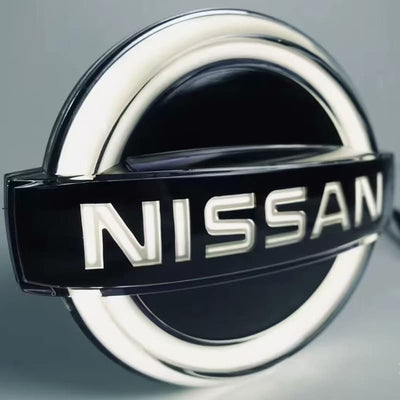 Logo Nissan Lumineux Calandre LED 130 150 176mm - vue de profil - Becquet Voiture