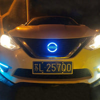 Logo Nissan Lumineux Calandre LED 130 150 176mm - vue rapprochée - Becquet Voiture