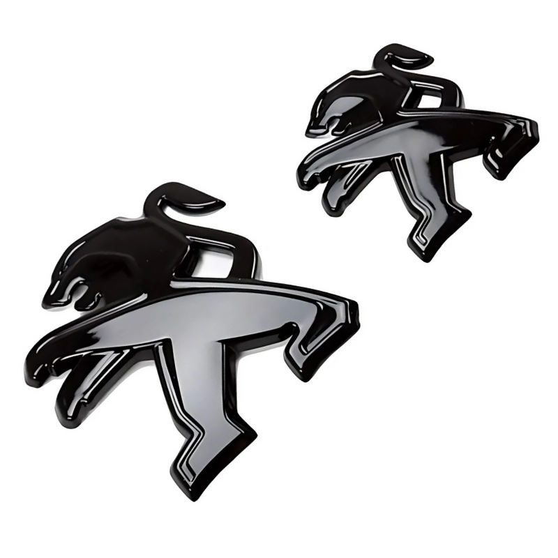 Logo Peugeot 3D Autocollant Volant Coffre Calandre - vue rapprochée - Becquet Voiture