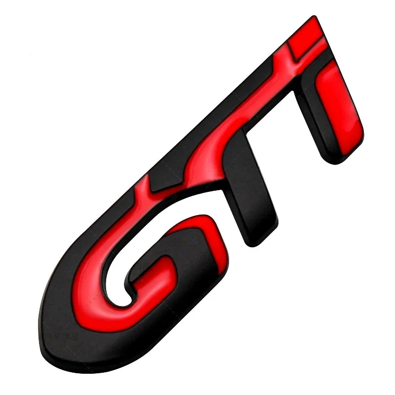 Logo Peugeot GTI GT Line Métal Multicolore - vue de face - Becquet Voiture