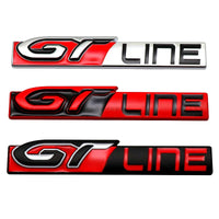Multicolor Metal Peugeot GTI GT Line Logo - three-quarter view - Becquet Voiture