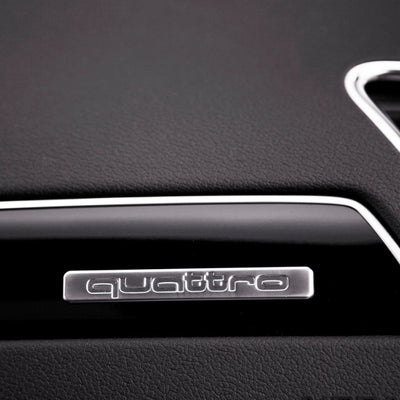 Logo Quattro Audi Emblème Intérieur Plusieurs Tailles - vue de profil - Becquet Voiture