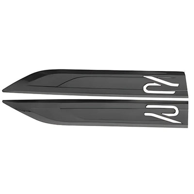 Logo R Aile VW Golf 8 Paire Noir Rouge - vue de profil - Becquet Voiture