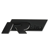 R-Line Logo Volkswagen Grille Black Chrome Red - studio packshot - Becquet Voiture