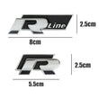 Logo R-Line Calandre Volkswagen Noir Chrome Rouge