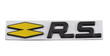 Logo R.S Renault Emblème Autocollant Noir Rouge Chrome