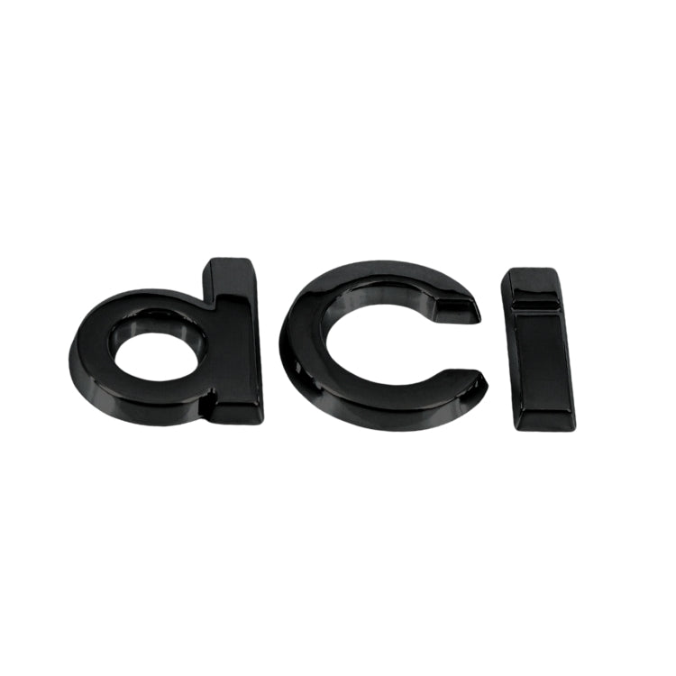 Logo Renault DCI Noir Chrome Clio Megane Scenic - vue de face - Becquet Voiture