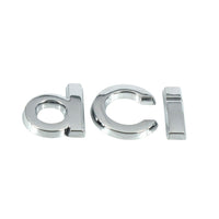 Logo Renault DCI Noir Chrome Clio Megane Scenic - vue de profil - Becquet Voiture