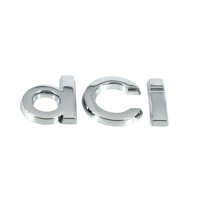 Logo Renault DCI Noir Chrome Clio Megane Scenic - vue de profil - Becquet Voiture
