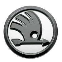 Logo Skoda Noir Emblème Calandre Volant - vue arrière - Becquet Voiture