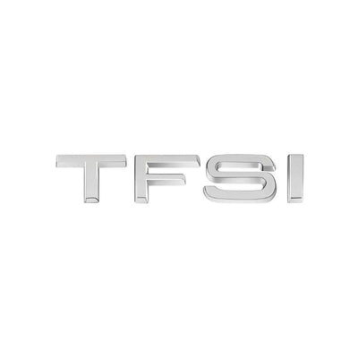 Logo TFSI TSI Audi VW Noir Chrome 20cm - détail du montage 2 - Becquet Voiture