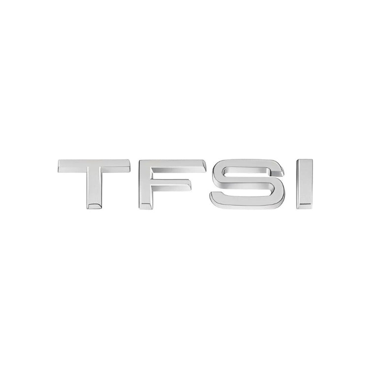 Logo TFSI TSI Audi VW Noir Chrome 20cm - détail du montage 2 - Becquet Voiture