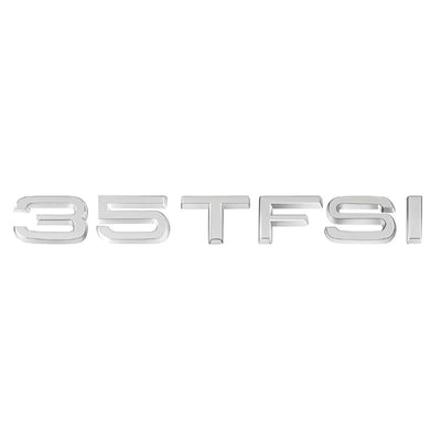 Logo TFSI TSI Audi VW Noir Chrome 20cm - détail du montage - Becquet Voiture