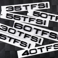 Logo TFSI TSI Audi VW Noir Chrome 20cm - en situation 2 - Becquet Voiture