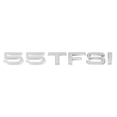 Logo TFSI TSI Audi VW Noir Chrome 20cm - installé sur véhicule 2 - Becquet Voiture
