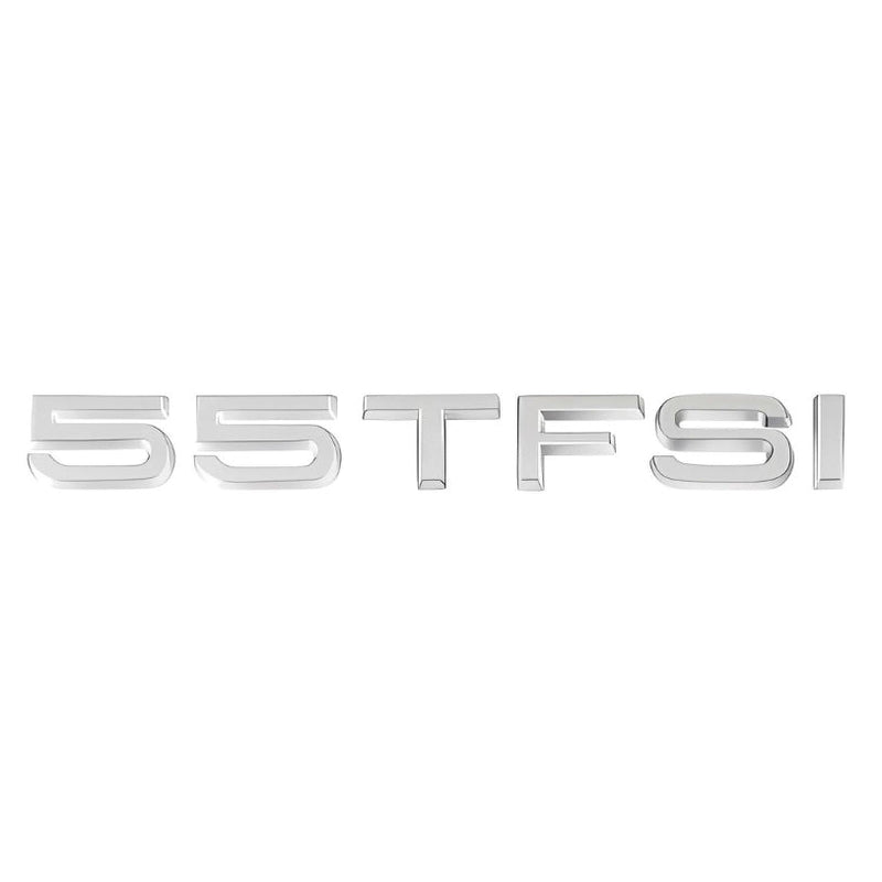 Logo TFSI TSI Audi VW Noir Chrome 20cm - installé sur véhicule 2 - Becquet Voiture