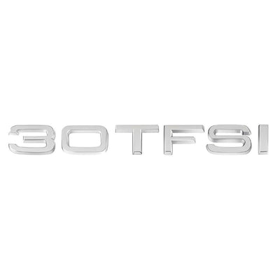 Logo TFSI TSI Audi VW Noir Chrome 20cm - installé sur véhicule - Becquet Voiture