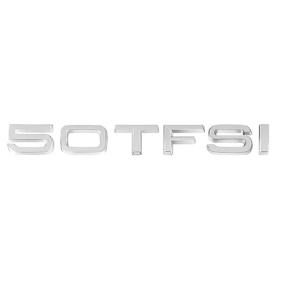 Logo TFSI TSI Audi VW Noir Chrome 20cm - vue arrière 2 - Becquet Voiture