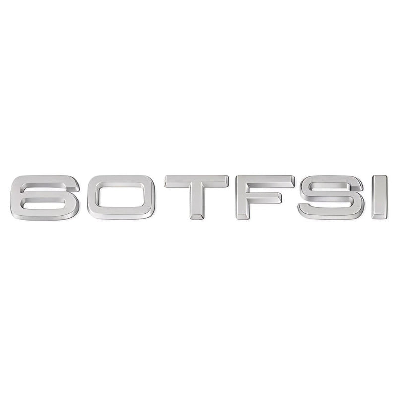 Logo TFSI TSI Audi VW Noir Chrome 20cm - vue arrière - Becquet Voiture