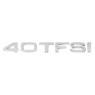 Logo TFSI TSI Audi VW Noir Chrome 20cm - vue de dessus - Becquet Voiture