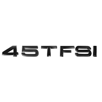 Logo TFSI TSI Audi VW Noir Chrome 20cm - vue de profil 2 - Becquet Voiture