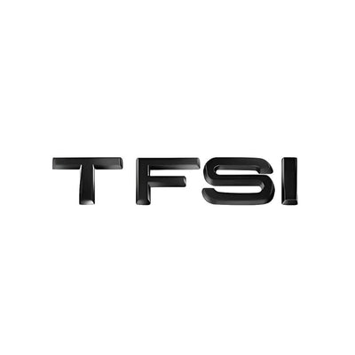 Logo TFSI TSI Audi VW Noir Chrome 20cm - vue rapprochée 2 - Becquet Voiture