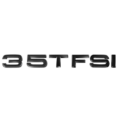 Logo TFSI TSI Audi VW Noir Chrome 20cm - vue rapprochée - Becquet Voiture