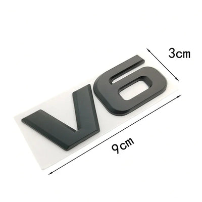 Logo V6 V8 Ford Mustang Noir Chrome - détail du montage - Becquet Voiture