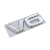 Logo V6 V8 Ford Mustang Noir Chrome - vue arrière - Becquet Voiture
