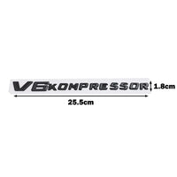 Logo V6 V8 Kompressor Mercedes Noir Chrome - en situation - Becquet Voiture