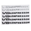 Logo V6 V8 Kompressor Mercedes Noir Chrome
