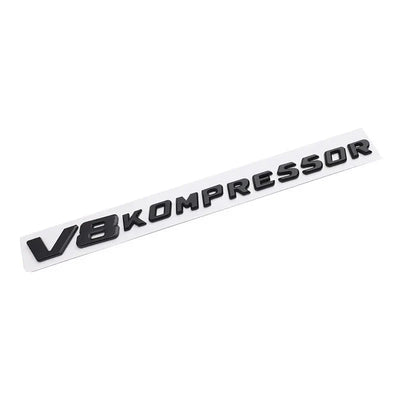 Logo V6 V8 Kompressor Mercedes Noir Chrome - vue de trois-quarts - Becquet Voiture